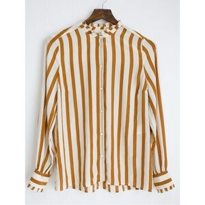 Sézane Cuzco Stripe Shirt in Ecru Beige